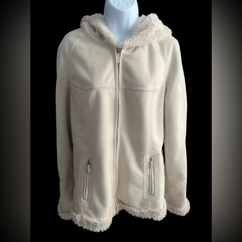 Jones New York Faux Suede Faux Fur Jacket M